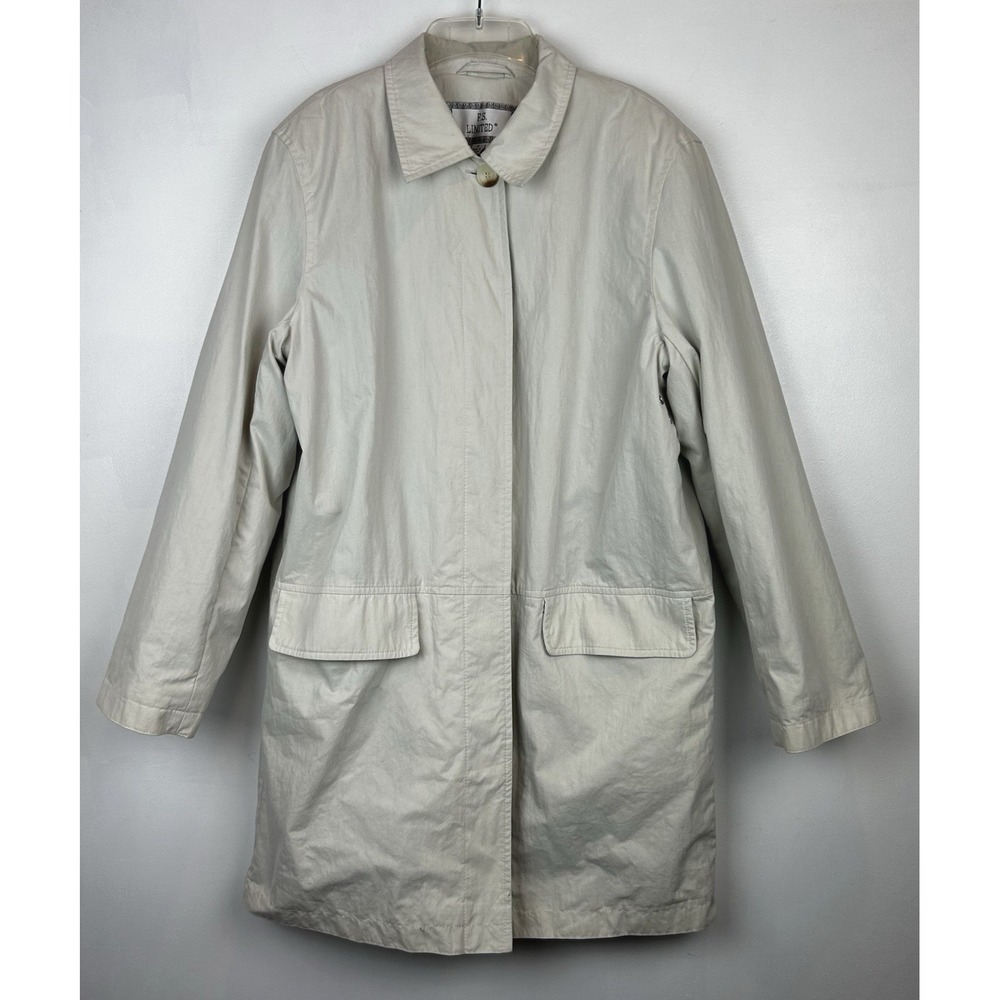 Trench Coat Jacket Womens Medium Fleece Lining Pockets Classic Staple Old Money